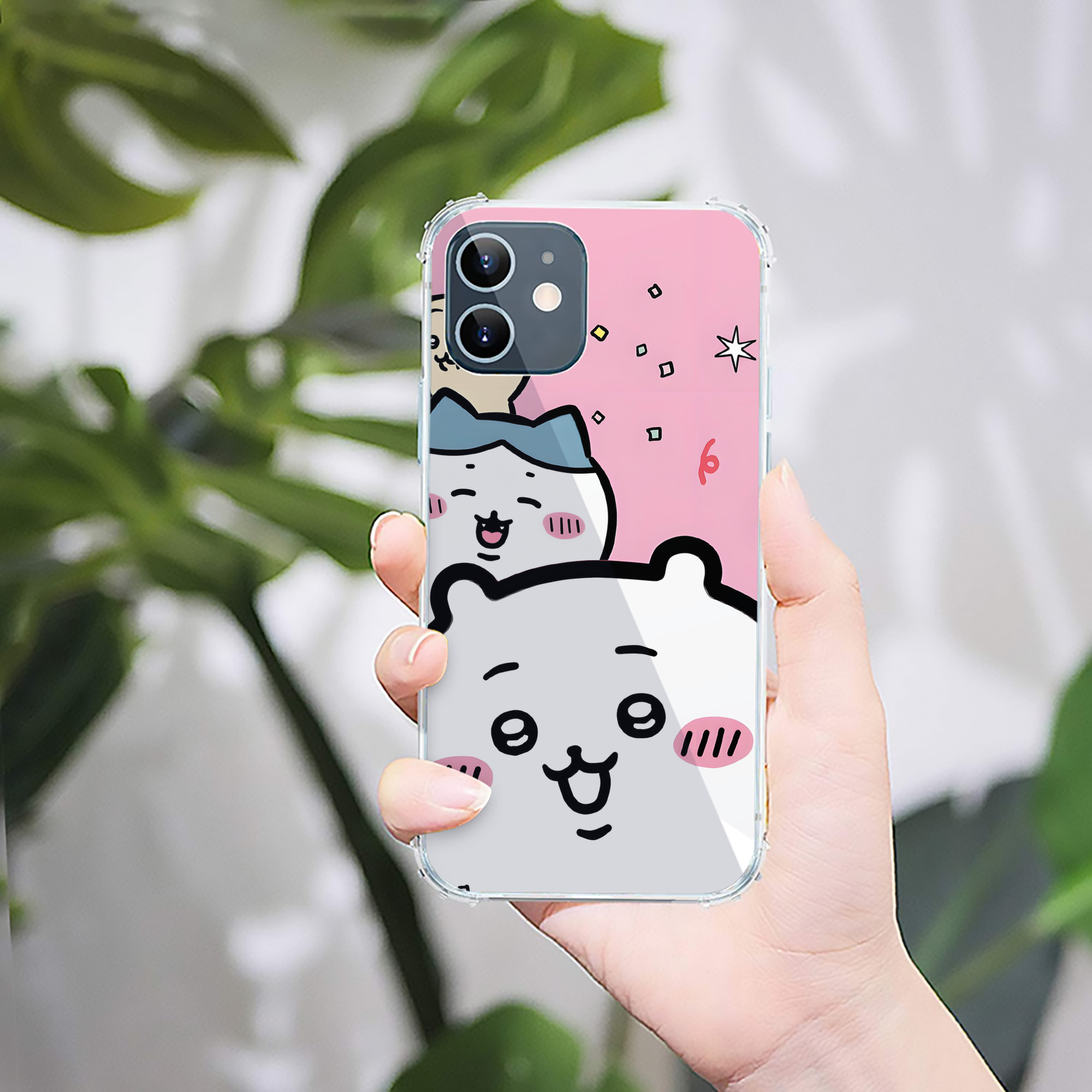 （画像用） ちいかわ Chii-kawa 【iPhone 12シリーズ対応】透明スマホケース（クリアソフトケース）